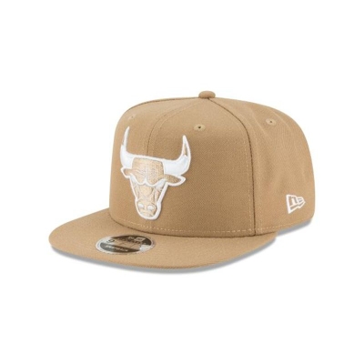 Brown Chicago Bulls Hat - New Era NBA High Crown 9FIFTY Snapback Caps USA8914635